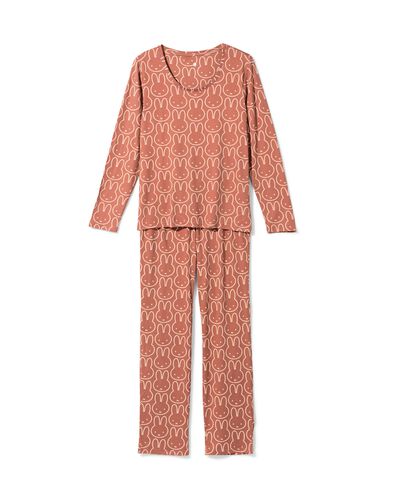 nijntje damespyjama micro lichtbruin lichtbruin - 23470860LIGHTBROWN - HEMA