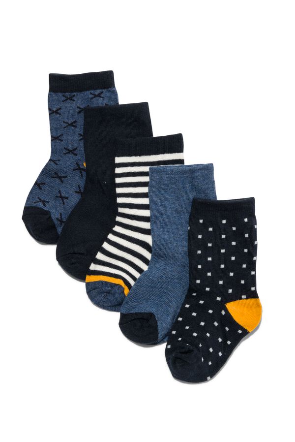 5-pak kindersokken blauw blauw - 1000014384 - HEMA