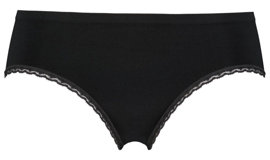 dameshipster naadloos kant zwart XL - 19690005 - HEMA