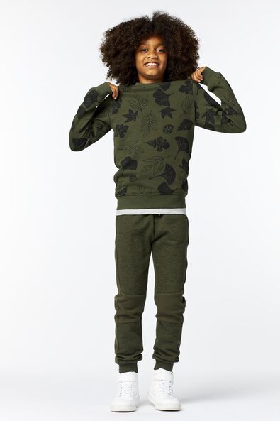 kindersweater bladeren legergroen - 1000025399 - HEMA