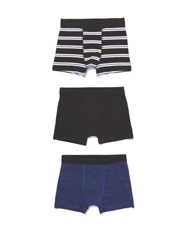 kinderboxers katoen/stretch - 3 stuks zwart zwart - 19282030BLACK - HEMA