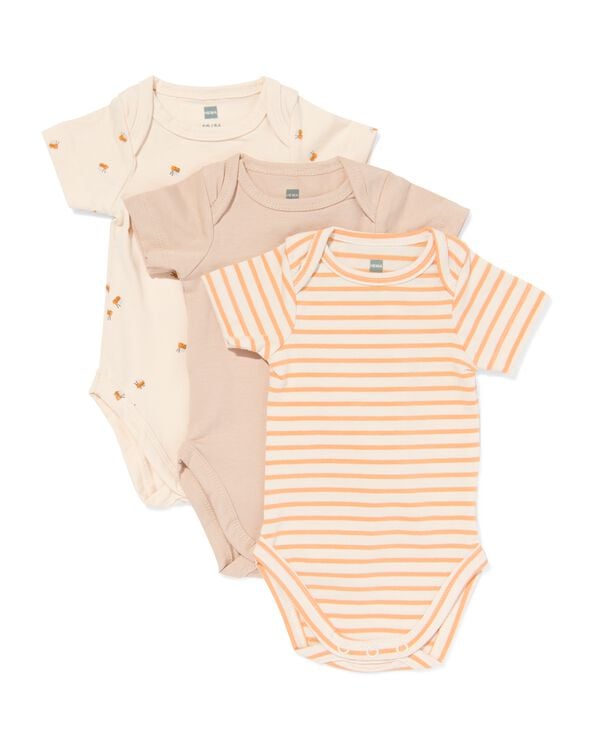 romper katoen met stretch - 3 stuks zand zand - 33337440SAND - HEMA