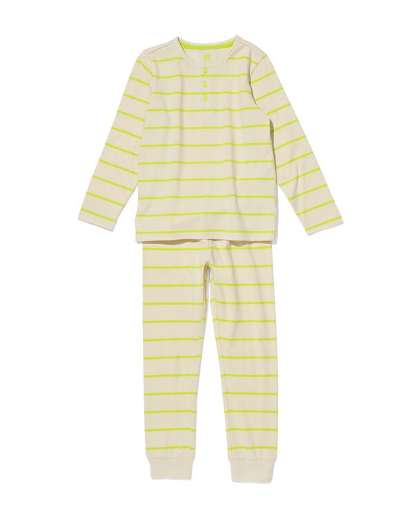 kinder pyjama strepen beige beige - 23061680BEIGE - HEMA