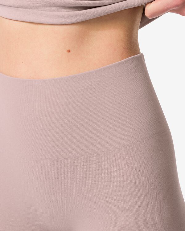 licht corrigerende biker hoge taille naadloos katoen beige beige - 21540204BEIGE - HEMA