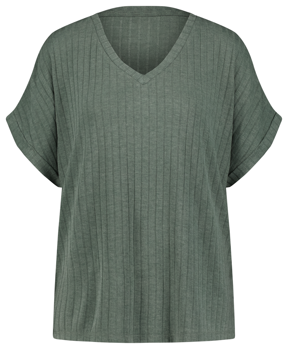 dames lounge shirt groen S - 23410101 - HEMA