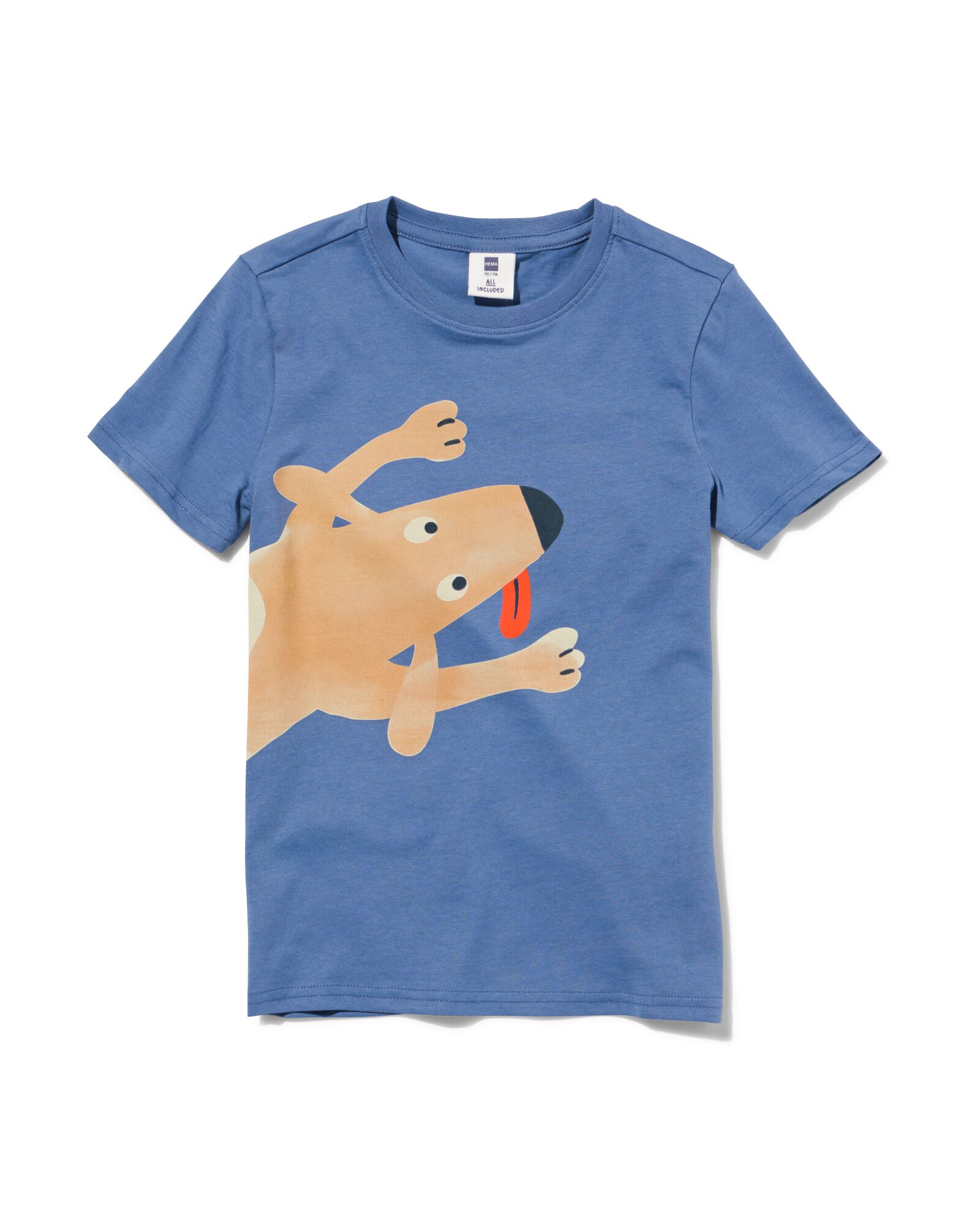 kinder t-shirt hond blauw blauw - 1000030674 - HEMA