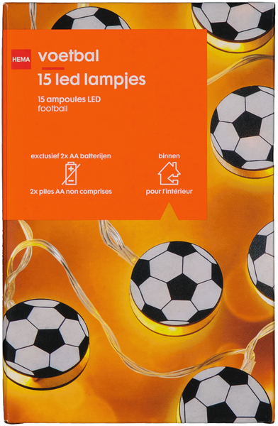 wedstrijd Welke stroom lichtsnoer met 15 LED lampjes voetbal 2.5m - HEMA