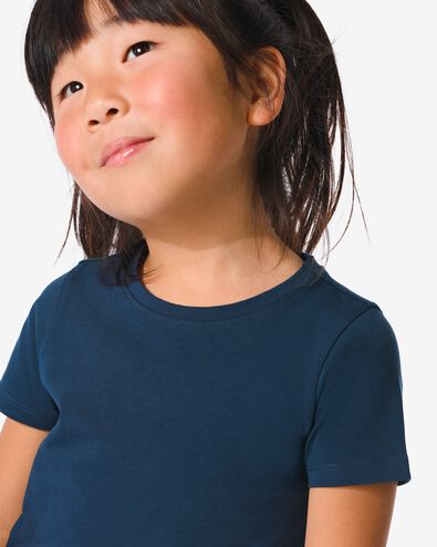 kinder t-shirt biologisch katoen donkerblauw donkerblauw - 30832340DARKBLUE - HEMA
