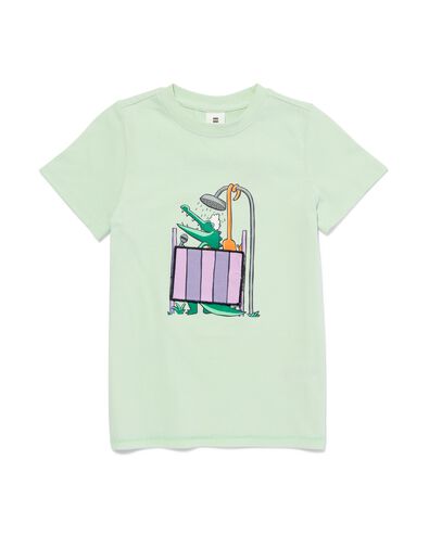 kinder t-shirt met krokodil groen 110/116 - 30783304 - HEMA