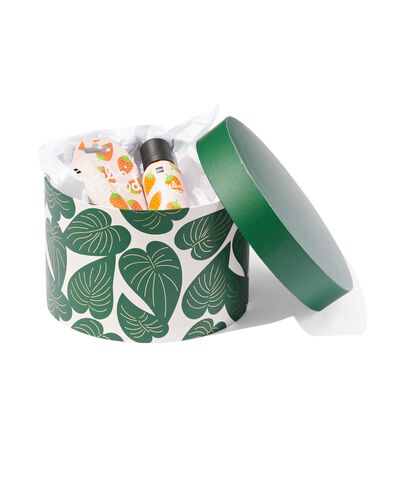 cadeaudoos karton Ø22x15 bladeren - 14740029 - HEMA