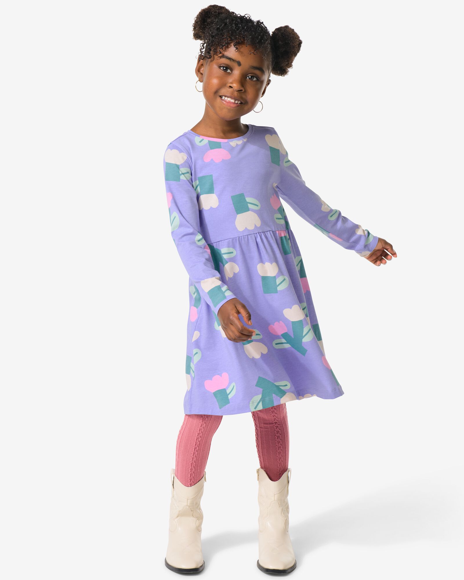 kinderjurk bloemen paars paars - 30817009PURPLE - HEMA