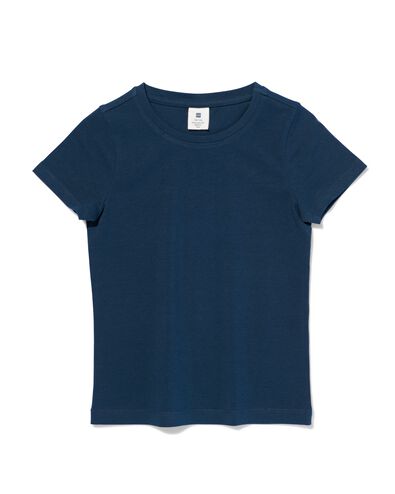kinder t-shirt biologisch katoen donkerblauw 110/116 - 30832382 - HEMA