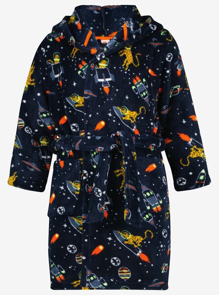 het is nutteloos Piket opblijven kinderbadjas fleece ruimte donkerblauw - HEMA