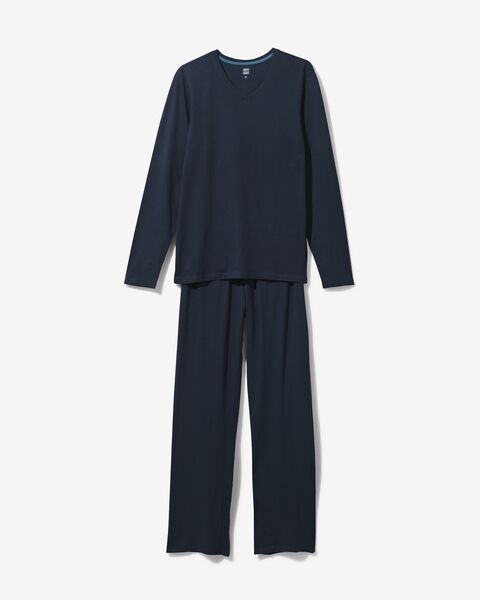 heren pyjama donkerblauw XXL - 23686605 - HEMA