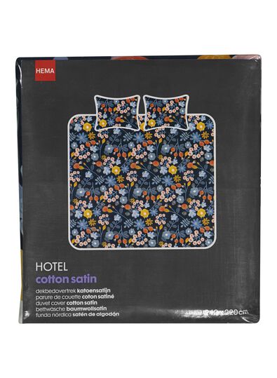 dekbedovertrek - hotel katoen satijn - bloem multicolor - 1000014064 - HEMA