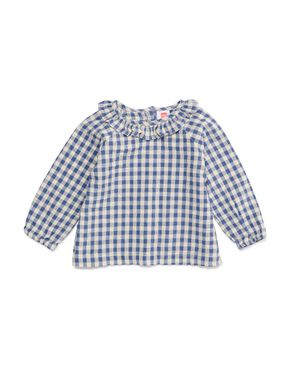 baby blouse met ruffles blauw - 1000030550 - HEMA