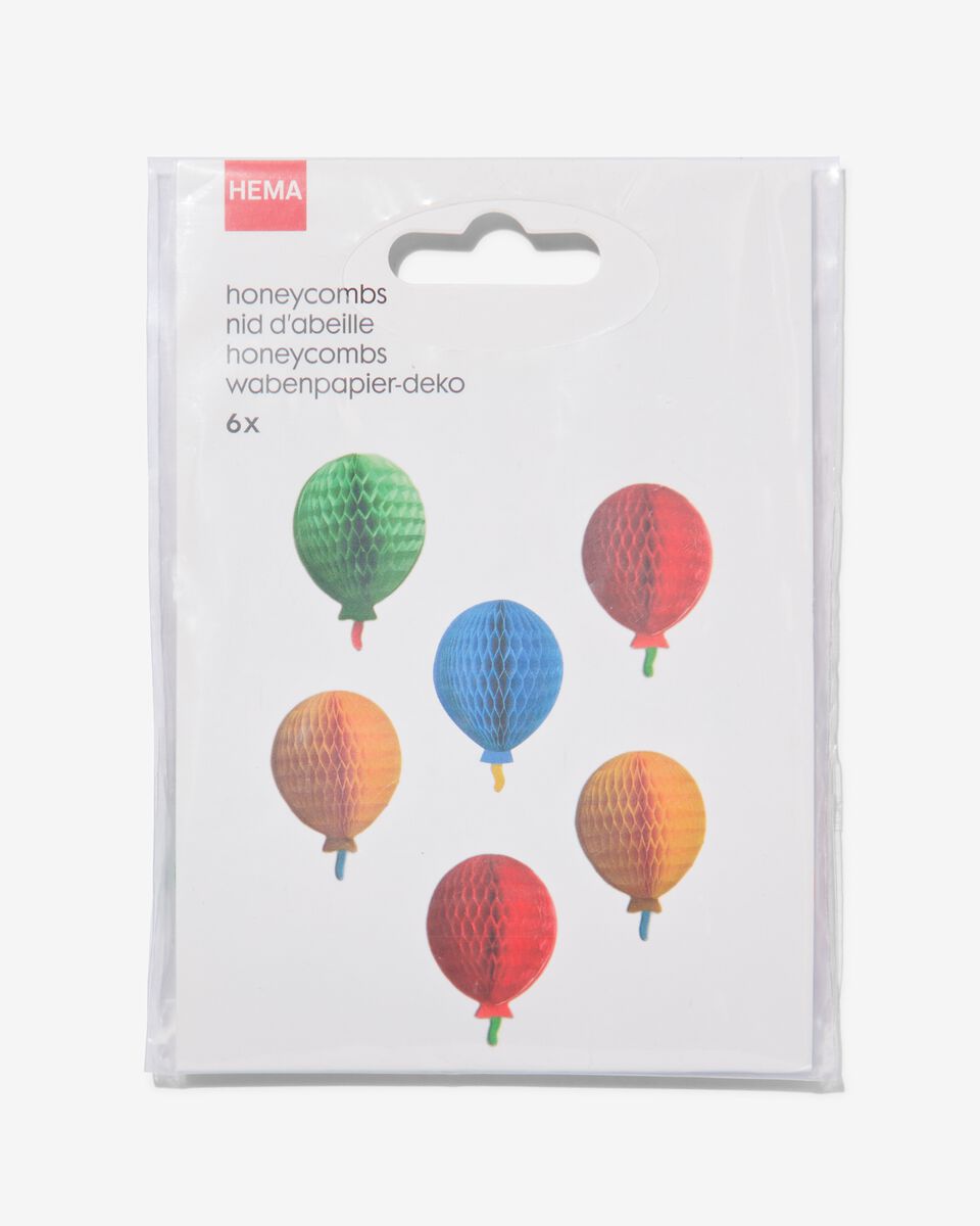 mini honeycombs stickers papier ballon 4.5cm - 6 stuks - 14700682 - HEMA