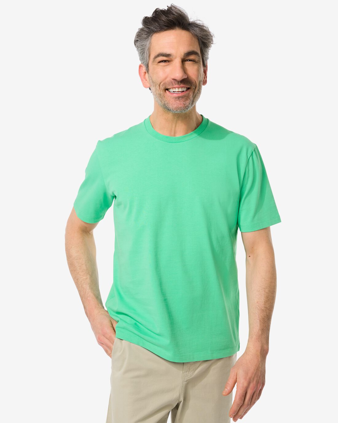 HEMA Heren T-shirt Relaxed Fit Groen (groen)