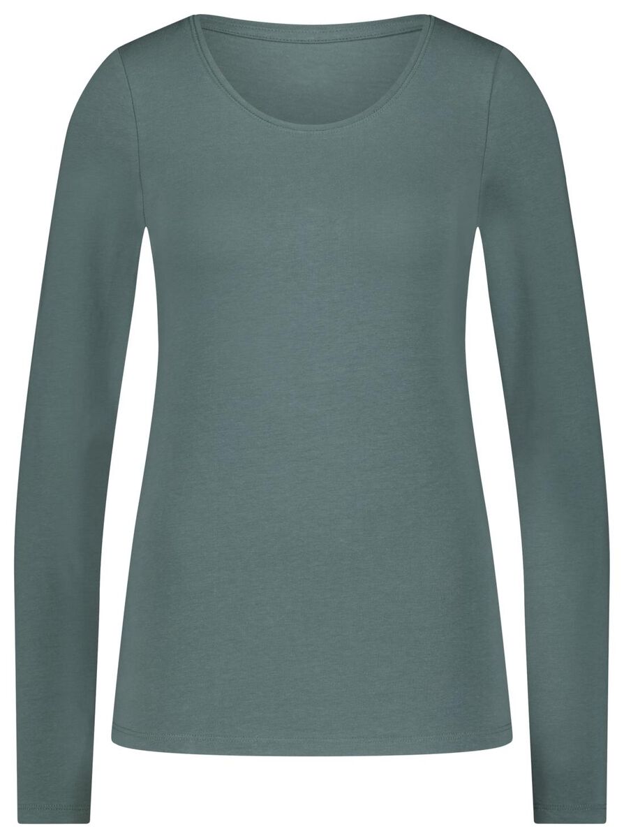 item Retentie Beeldhouwer dames basis t-shirt groen - HEMA