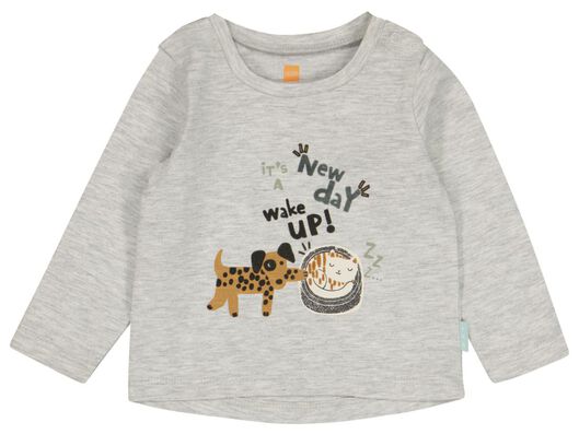newborn t-shirt hond grijs grijs - 1000024513 - HEMA