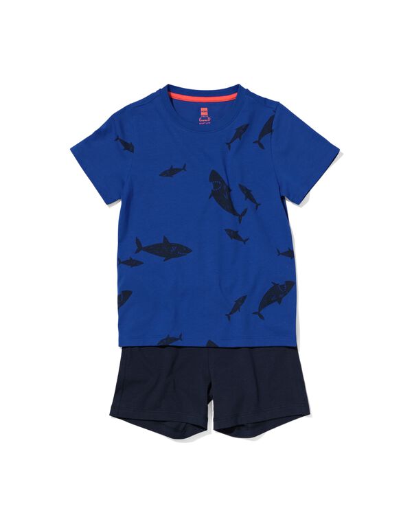 kinder shortama zeedieren felblauw felblauw - 23041780BRIGHTBLUE - HEMA