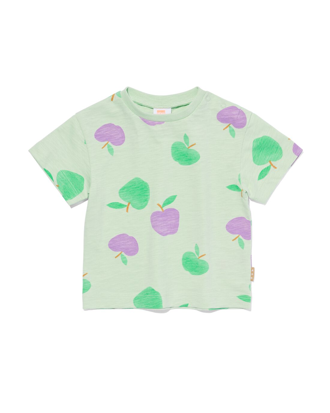 Image of newborn baby t-shirt appels mintgroen