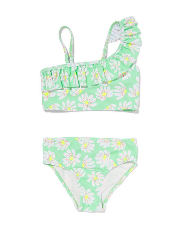 kinder bikini asymmetrisch met bloemen groen groen - 22299620GREEN - HEMA