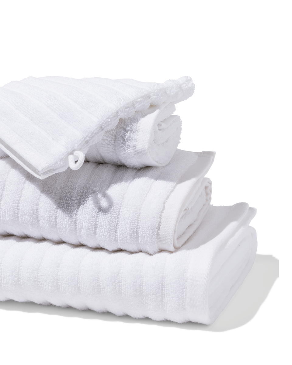 handdoek zware kwaliteit structuur wit wit - 1000024313 - HEMA