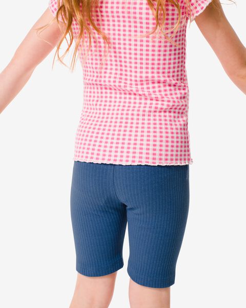 Helder op Ansichtkaart raken korte kinder leggings met ribbels - 2 stuks blauw - HEMA