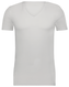 heren t-shirt slim fit diepe v-hals wit M - 34292742 - HEMA