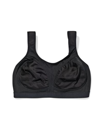 niet voorgevormde sportbh high support zonder beugel zwart 85B - 21730243 - HEMA