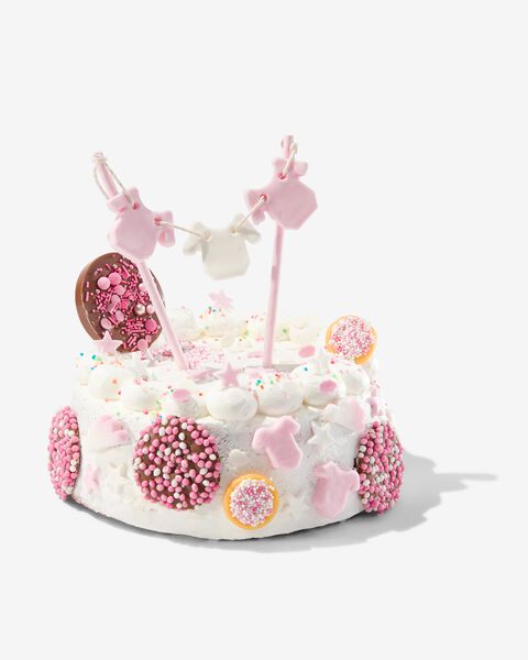 versierplezier eetbare sprinkles - babyfeest roze - 10280019 - HEMA