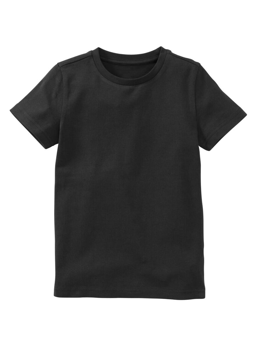 kinder t-shirt - biologisch katoen zwart zwart - 1000019373 - HEMA