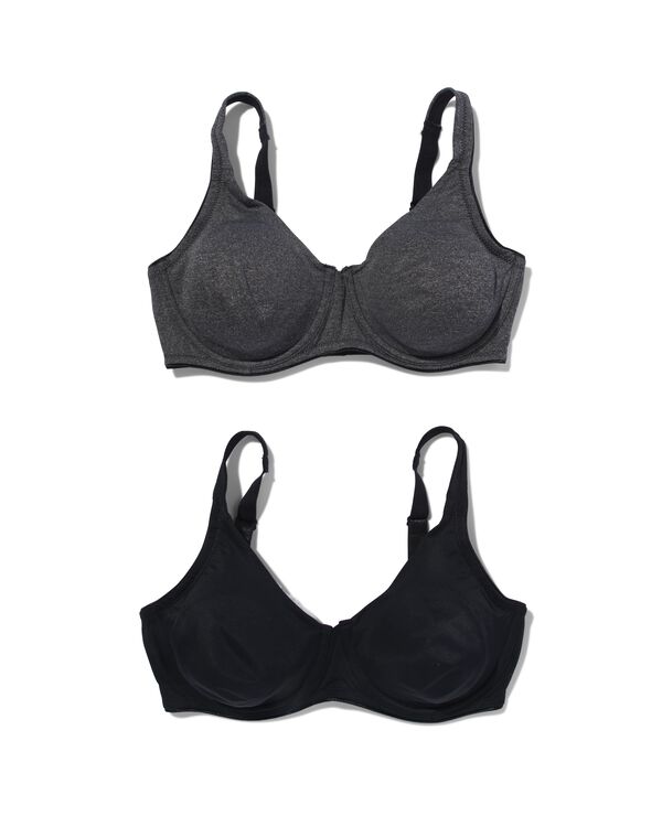 niet voorgevormde bh met beugel E-F - 2 stuks multi multi - 1000028567 - HEMA
