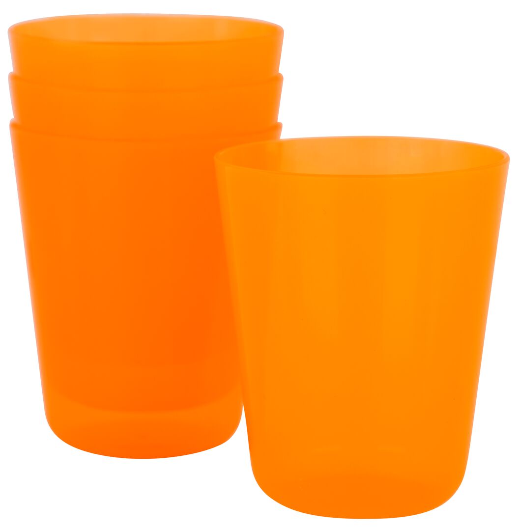 partitie Bedoel Einde plastic bekers herbruikbaar Ø7.5x9 oranje - 4 stuks - HEMA