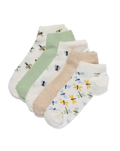 dames enkelsokken met katoen - 5 paar wit - 4290395WHITE - HEMA