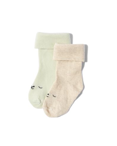 babysokken gezichtje - 2 paar beige beige - 4740015BEIGE - HEMA