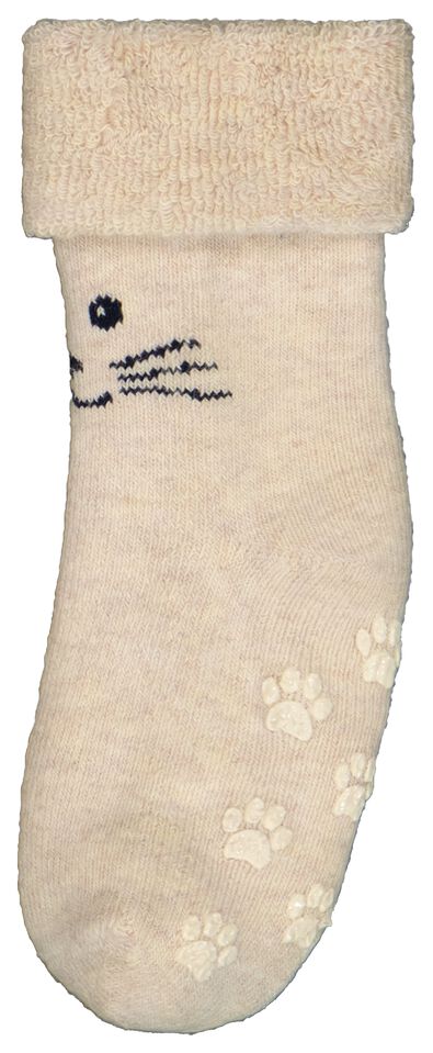 baby sokken met katoen - 2 paar beige 0-3 m - 4740341 - HEMA