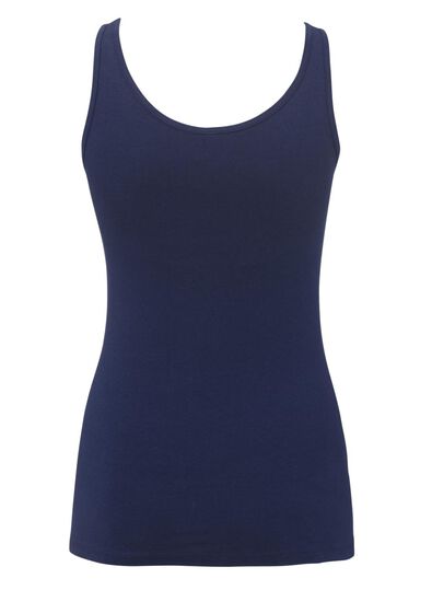 dameshemd katoen donkerblauw XL - 19600585 - HEMA