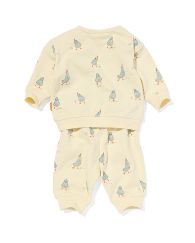 newborn kledingset sweater en broek eendjes lichtgeel 62 - 33481613 - HEMA