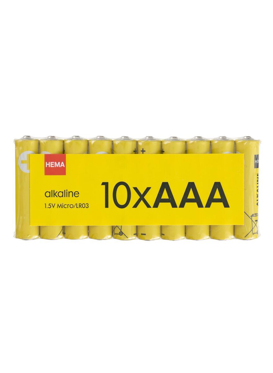 Wet en regelgeving Stal Minnaar AAA alkaline batterijen - 10 stuks - HEMA