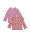 baby t-shirt rib - 2 stuks roze 98 - 33003257 - HEMA