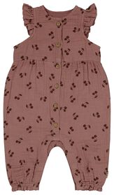 newborn jumpsuit kersen roze roze - 1000027310 - HEMA