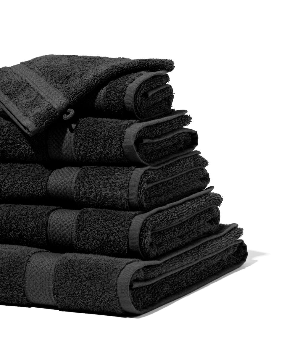 handdoeken - zware kwaliteit zwart zwart - 1000029033 - HEMA