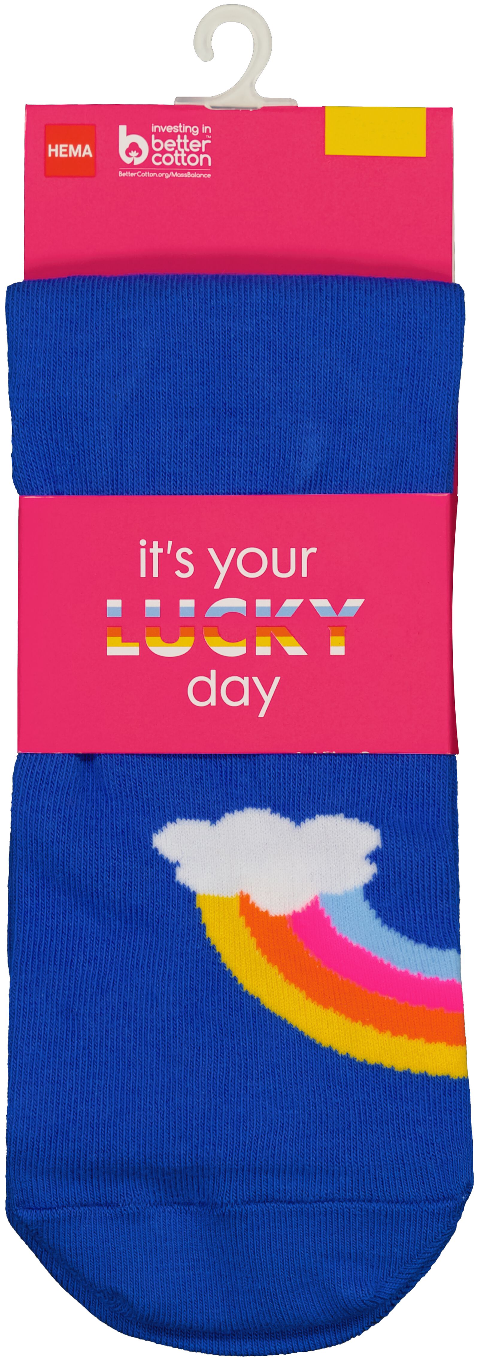 sokken met katoen lucky day blauw - 1000029362 - HEMA