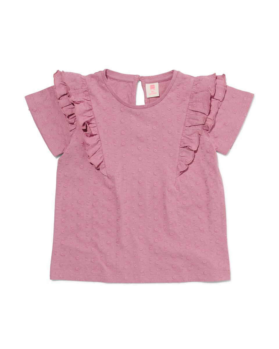 kinder t-shirt met borduur lila lila - 1000030786 - HEMA