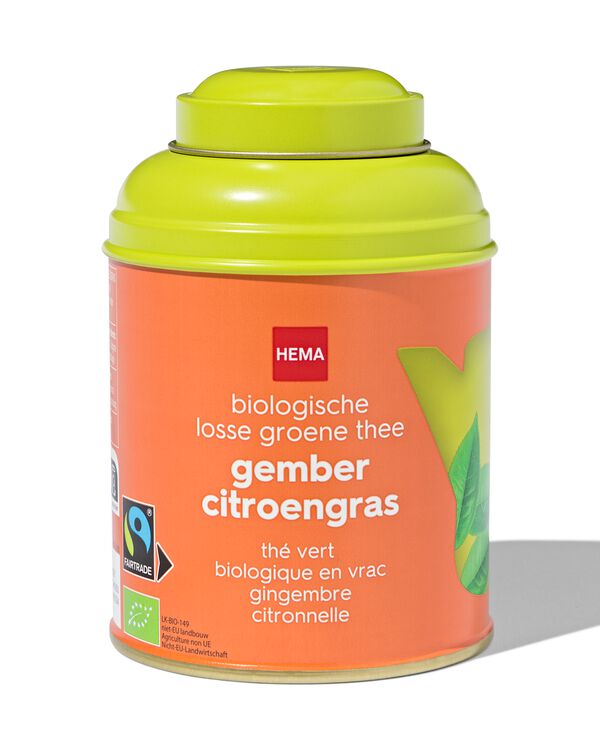 groene thee gember-citroengras 75gr in blik  - 17190310 - HEMA