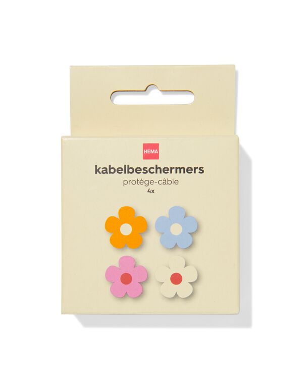 kabelbeschermers bloemen - 4 stuks - 39600350 - HEMA