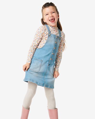 kinder salopette jurk denim lichtblauw - 1000029685 - HEMA