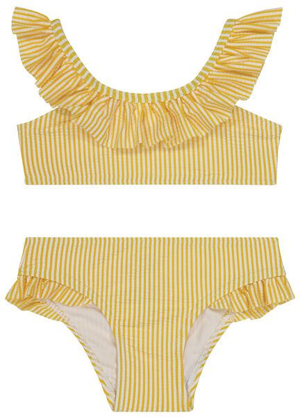 kinder bikini seersucker met ruffle geel geel - 1000026886 - HEMA
